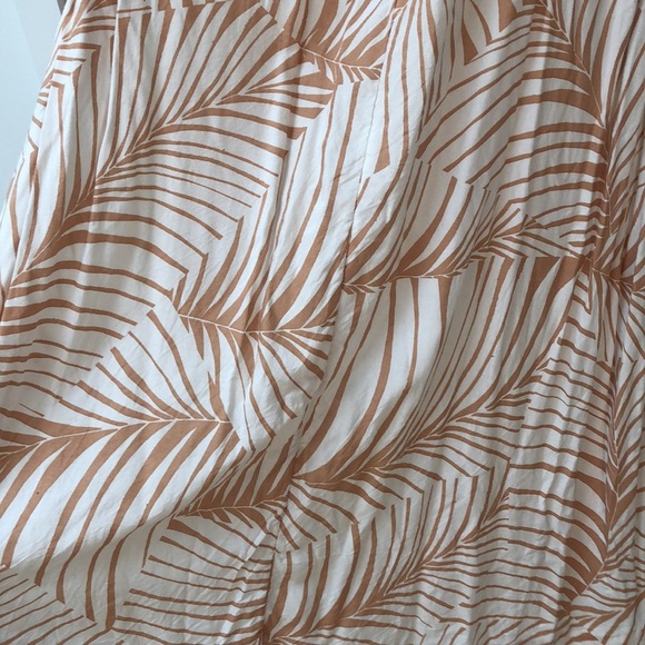 Roxy Evening Delight midi dress front bow tie palm frond pattern L - Picture 8 of 11